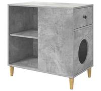 vidaXL Casa para Gatos Concreto 72 x 42.5 x 70 cm Madera de ingeniería, Sala de Estar, Rectangular, Moderno, Espacios Luminosos, Diseños prácticos, Muebles Elegantes, Ambiente Acogedor