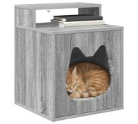 vidaXL Casa para Gatos Gris Sonoma 42,5 x 40 x 53,5 cm, Casa de Gato Moderna para Sala, Mueble Acogedor, Refugio fácil de armar, para tu Peludo Amigo