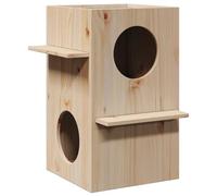 vidaXL Casa para Gatos Madera Maciza Pino 43x43x60 cm, casa para Gatos de Interior, Muebles para Gatos, caseta para Gatos, Torre para Gatos