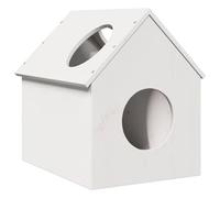 vidaXL Casa para gatos madera maciza pino blanca 41x50x50 cm