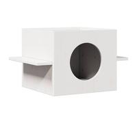 vidaXL Casa para Gatos Madera Maciza Pino Blanca 43x43x60 cm, casa para Gatos de Interior, Muebles para Gatos, caseta para Gatos, Torre para Gatos
