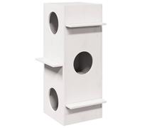 vidaXL Casa para gatos madera maciza pino blanca 43x43x90 cm