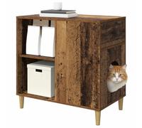 vidaXL Casa para Gatos Madera Vieja 72 x 42.5 x 70 cm, Sala de Estar, Rectangular, Moderno, Espacios Luminosos, Diseños prácticos, Muebles Elegantes, Ambiente Acogedor