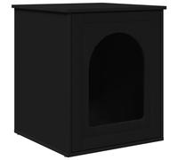 vidaXL Casa para Gatos Negro 53 x 52 x 62 cm Madera de ingeniería