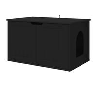 vidaXL Casa para Gatos Negro 85 x 55 x 53,5 cm Madera de ingeniería