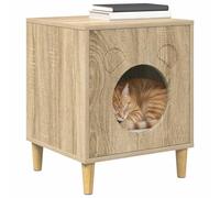 vidaXL Casa para Gatos Sonoma 42,5 x 40 x 53 cm Madera de ingeniería, Elegante casa para Gatos, Espacio Acogedor, Suite Moderna, Muebles cómodos, hogar Indoor