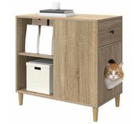 vidaXL Casa para Gatos Sonoma 72 x 42.5 x 70 cm Madera de ingeniería, Sala de Estar, Rectangular, Moderno, Espacios Luminosos, Diseños prácticos, Muebles Elegantes, Ambiente Acogedor
