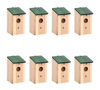 vidaXL Casa para pájaros 8 unidades madera 12x12x22 cm