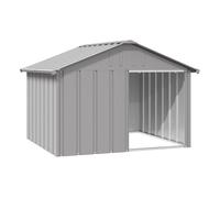 Vidaxl casa para perros acero galvanizado gris 116,5x153x81,5 cm