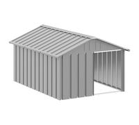 vidaXL Casa para Perros Acero galvanizado Gris 116,5x153x81,5 cm