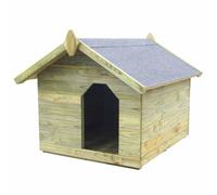 vidaXL Casa para Perros Jardín Madera de Pino Tejado Abierto Perrera Caseta Mascotas