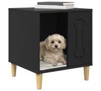 vidaXL Casa para Perros Negro 44 x 42 x 49 cm Madera de ingeniería