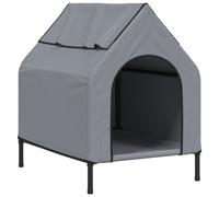 vidaXL Casa para perros tela Oxford y acero gris antracita