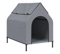 vidaXL Casa para perros tela Oxford y acero gris antracita