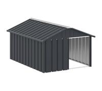 vidaXL Casa Perros Acero galvanizado Gris Antracita 116,5x153x81,5 cm