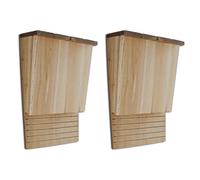 vidaXL 2X Madera Maciza Nidos Cajas Muerciélagos Refugio Acceso Fácil Jardín