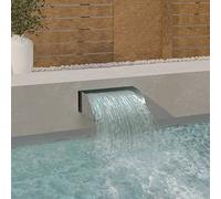 vidaXL Cascada de Jardín Fuente de Piscina Estanque SPA Exterior Decoración Resistente al Cloro Duradero Acero Inoxidable 304 45 cm