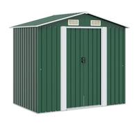 vidaXL Caseta de Almacenaje de Jardín Metal Verde 204x132x186 cm Cobertizo