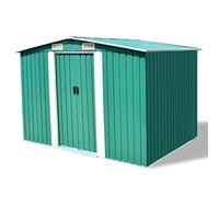 vidaXL Caseta de Almacenaje de Jardín Metal Verde Cobertizo Cabaña de Exterior