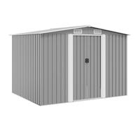 vidaXL Caseta de Almacenaje Jardín Metal Gris 257x205x178 Cobertizo de Patio