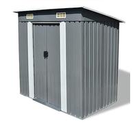vidaXL Caseta de Almacenamiento de Jardín Acero Galvanizado Gris Cobertizo