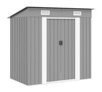 vidaXL Caseta de Almacenamiento de Jardín Acero Galvanizado Gris Cobertizo
