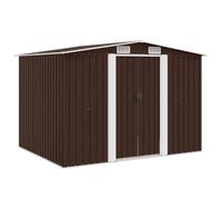 vidaXL Caseta de almacenaje para jardín Acero Antracita/Marrón