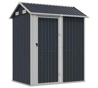 vidaXL Cobertizo de Jardín, Caseta de Herramientas, Cobertizo de Almacenaje, Caseta para Leña Muebles Equipos, Acero Galvanizado Antracita