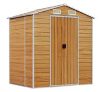 vidaXL Caseta de jardín Acero galvanizado marrón Claro 191x130x198 cm