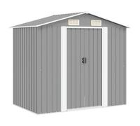 vidaXL Caseta de Jardín Cobertizo de Patio Almacenaje Contenedor Casita Terraza Parque Exterior Protector Trastero Garaje Metal Gris