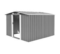 vidaXL Caseta de Jardín de Metal Gris 257x298x178cm Jardín Patio Cobertizo