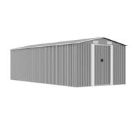 vidaXL Caseta de Jardín de Metal Gris 257x597x178 cm Casetilla Patio Cobertizo