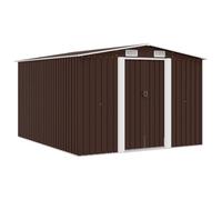vidaXL Caseta de jardín metálica marrón 257x298x178 cm para jardín y patio