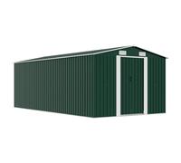 vidaXL Caseta de Jardín de Metal Verde 257x497x178 cm Jardín Patio Cobertizo