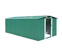 vidaXL Caseta de Jardín de Metal Verde 257x497x178 cm Jardín Patio Cobertizo