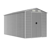 vidaXL Cobertizo de jardín Acero galvanizado Gris claro 191x385x198 cm