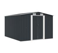 vidaXL Caseta de Jardín Metal Antracita 257x298x178cm Jardín Patio Cobertizo