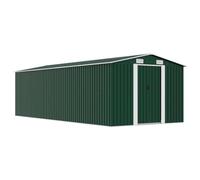 vidaXL Caseta de Jardín Metal Verde 257x597x178 cm Patio Cobertizo Casetilla