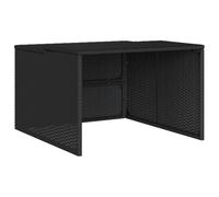 vidaXL Caseta de robot cortacésped ratán sintético negro 86x90x52/57cm