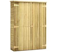 vidaXL Caseta Herramientas Jardín Madera Pino Impregnada Exterior Terraza Patio Estructuras Organizadores Accesorios Duradera Resistente 123x50x171cm