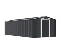 vidaXL Caseta Jardín Metal Antracita 257x597x178 cm Patio Cobertizo Casetilla