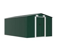 vidaXL Caseta Jardín Metal Galvanizado Verde 257x392x181 cm Almacén Cobertizo