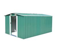 vidaXL Caseta Jardín Metal Galvanizado Verde 257x392x181 cm Almacén Cobertizo
