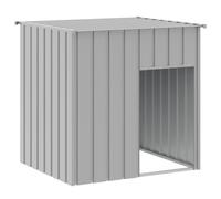 Vidaxl caseta perros tejado acero galvanizado gris claro 110x103x109cm
