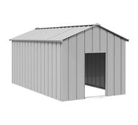 vidaXL Caseta para Perros con Techo Acero galvanizado 131x101x102 cm, caseta para Perros, Jaula para Perros, Refugio para Perros, Perrera