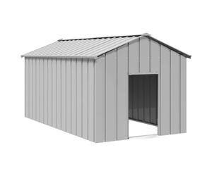 vidaXL Caseta para perros con techo acero galvanizado 131x101x102 cm
