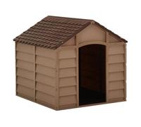 Caseta para perros marrón PP 71x71,5x68 cm