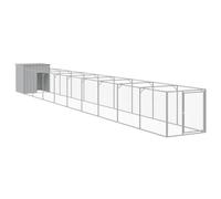 vidaXL Caseta peroos corral acero galvanizado gris claro 110x201x110cm