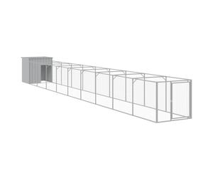vidaXL Caseta peroos corral acero galvanizado gris claro 110x201x110cm
