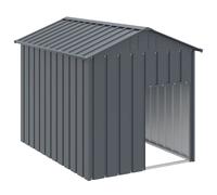 vidaXL Caseta Perros con tejado Acero galvanizado Gris 117x153x123 cm